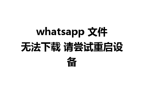 whatsapp 文件无法下载 请尝试重启设备