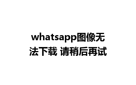 whatsapp图像无法下载 请稍后再试