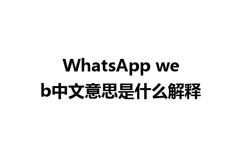 WhatsApp web中文意思是什么解释