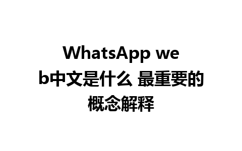 WhatsApp web中文是什么 最重要的概念解释