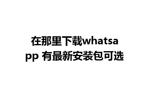 在那里下载whatsapp 有最新安装包可选