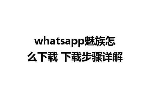 whatsapp魅族怎么下载 下载步骤详解