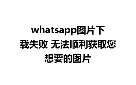 whatsapp图片下载失败 无法顺利获取您想要的图片