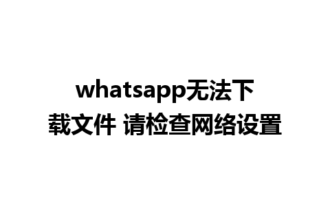 whatsapp无法下载文件 请检查网络设置