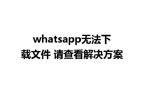 whatsapp无法下载文件 请查看解决方案