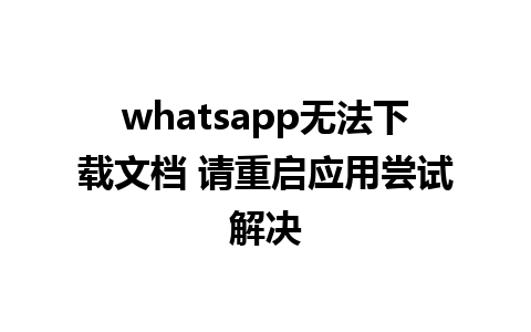 whatsapp无法下载文档 请重启应用尝试解决